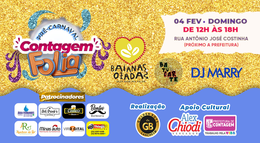 2º Contagem Folia abre Carnaval 2024 com atrações gratuitas